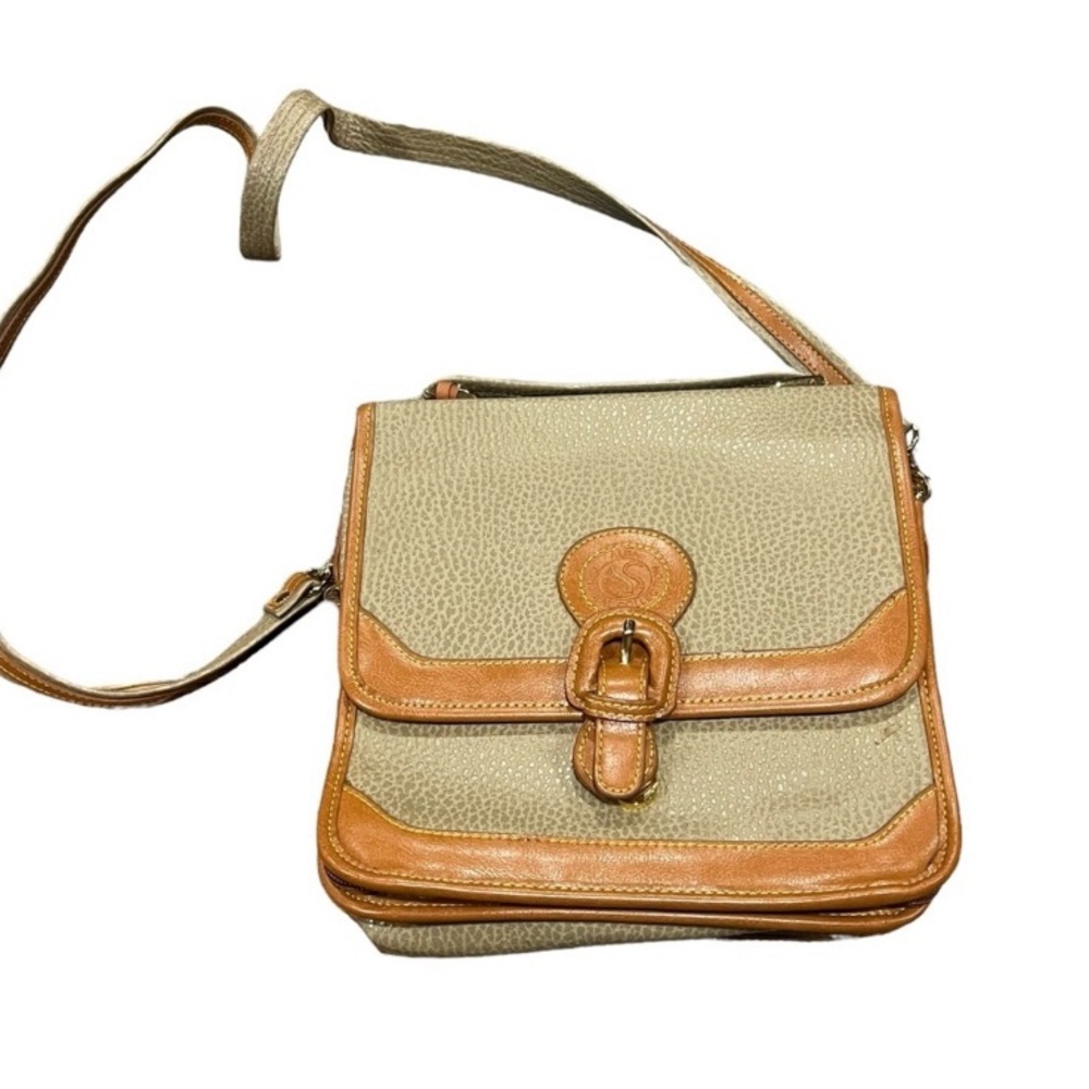 Vintage Style Surry Two Tone Faux Leather Flap Shoulder Cross Body Bag